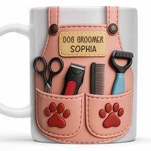 Celebrate Your Favorite Dog Groomer, Scissors And Paw Prints - Personalized Custom Coffee Mug - DOG063_MG