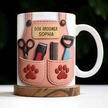 Celebrate Your Favorite Dog Groomer, Scissors And Paw Prints - Personalized Custom Coffee Mug - DOG063_MG