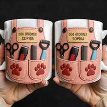 Celebrate Your Favorite Dog Groomer, Scissors And Paw Prints - Personalized Custom Coffee Mug - DOG063_MG