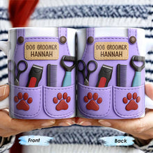Personalize With Your Name, Paw Prints And Grooming Tools - Personalized Custom Coffee Mug - DOG066_MG