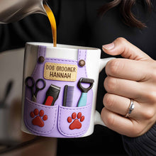 Personalize With Your Name, Paw Prints And Grooming Tools - Personalized Custom Coffee Mug - DOG066_MG