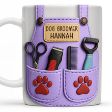 Personalize With Your Name, Paw Prints And Grooming Tools - Personalized Custom Coffee Mug - DOG066_MG