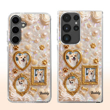 Our Furry Friend Forever Vintage Frame Heart Paws And Pearls - Personalized Clear Phone Case - DOG141_PHC