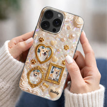 Our Furry Friend Forever Vintage Frame Heart Paws And Pearls - Personalized Clear Phone Case - DOG141_PHC