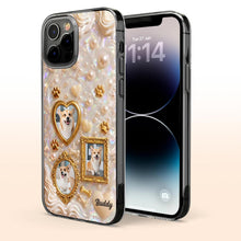 Our Furry Friend Forever Vintage Frame Heart Paws And Pearls - Personalized Clear Phone Case - DOG141_PHC