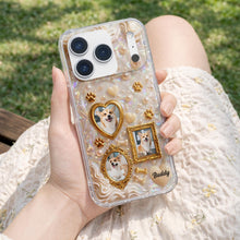 Our Furry Friend Forever Vintage Frame Heart Paws And Pearls - Personalized Clear Phone Case - DOG141_PHC