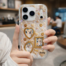Our Furry Friend Forever Vintage Frame Heart Paws And Pearls - Personalized Clear Phone Case - DOG141_PHC