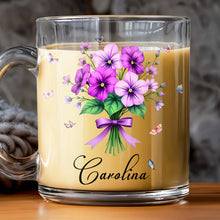 Beautiful Floral Design With Colorful Butterflies, Flowers and Butterflies - Personalized Custom Glass Mug - DTG026_GLM