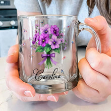 Beautiful Floral Design With Colorful Butterflies, Flowers and Butterflies - Personalized Custom Glass Mug - DTG026_GLM