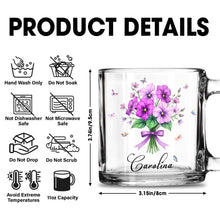 Beautiful Floral Design With Colorful Butterflies, Flowers and Butterflies - Personalized Custom Glass Mug - DTG026_GLM