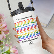 A Wise Woman Once Said And Lived Happily Ever After Colorful Patterns - Personalized 30oz Tumbler With Handle - DTG039_TBH