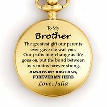 To My Brother, Forever My Hero Pocket Watch - Personalized Custom Pocket Watch - FAM048_GWATCH