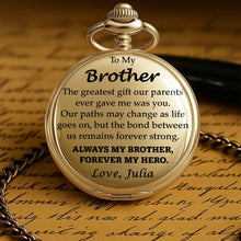 To My Brother, Forever My Hero Pocket Watch - Personalized Custom Pocket Watch - FAM048_GWATCH