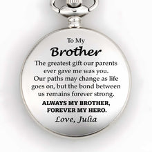 To My Brother, The Greatest Gift, Pocket Watch Design - Personalized Silver Plated Pocket Watch - FAM048_SWATCH
