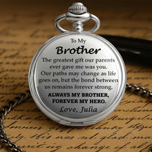 To My Brother, The Greatest Gift, Pocket Watch Design - Personalized Silver Plated Pocket Watch - FAM048_SWATCH