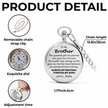 To My Brother, The Greatest Gift, Pocket Watch Design - Personalized Silver Plated Pocket Watch - FAM048_SWATCH