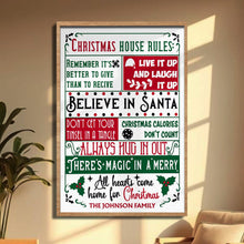 Christmas House Rules Believe In Santa Holiday Holly Vertical Poster - Personalized Custom Vertical Poster - FAM1022_VPOS