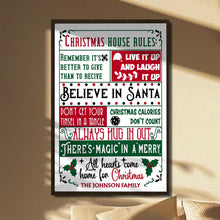 Christmas House Rules Believe In Santa Holiday Holly Vertical Poster - Personalized Custom Vertical Poster - FAM1022_VPOS