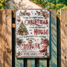 Twas The Night Before Christmas With Tree Mouse And Stocking - Personalized Metal Sign - FAM1051_MSIGN