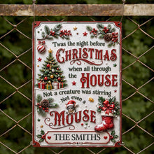 Twas The Night Before Christmas With Tree Mouse And Stocking - Personalized Metal Sign - FAM1051_MSIGN