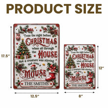 Twas The Night Before Christmas With Tree Mouse And Stocking - Personalized Metal Sign - FAM1051_MSIGN