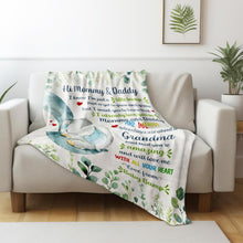 Love From Baby Bump Elephant Design For Expecting Parents - Personalized Custom Blanket - FAM290_BLK