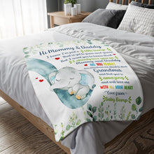 Love From Baby Bump Elephant Design For Expecting Parents - Personalized Custom Blanket - FAM290_BLK