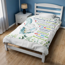 Love From Baby Bump Elephant Design For Expecting Parents - Personalized Custom Blanket - FAM290_BLK