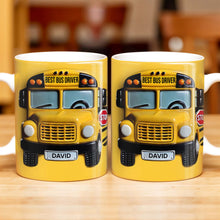 Best Bus Driver, School Bus And Stop Sign - Personalized Custom Coffee Mug - FAM322_MG