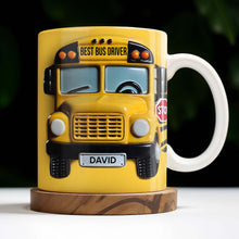 Best Bus Driver, School Bus And Stop Sign - Personalized Custom Coffee Mug - FAM322_MG