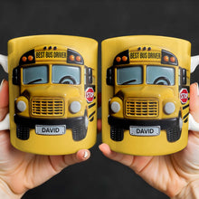 Best Bus Driver, School Bus And Stop Sign - Personalized Custom Coffee Mug - FAM322_MG