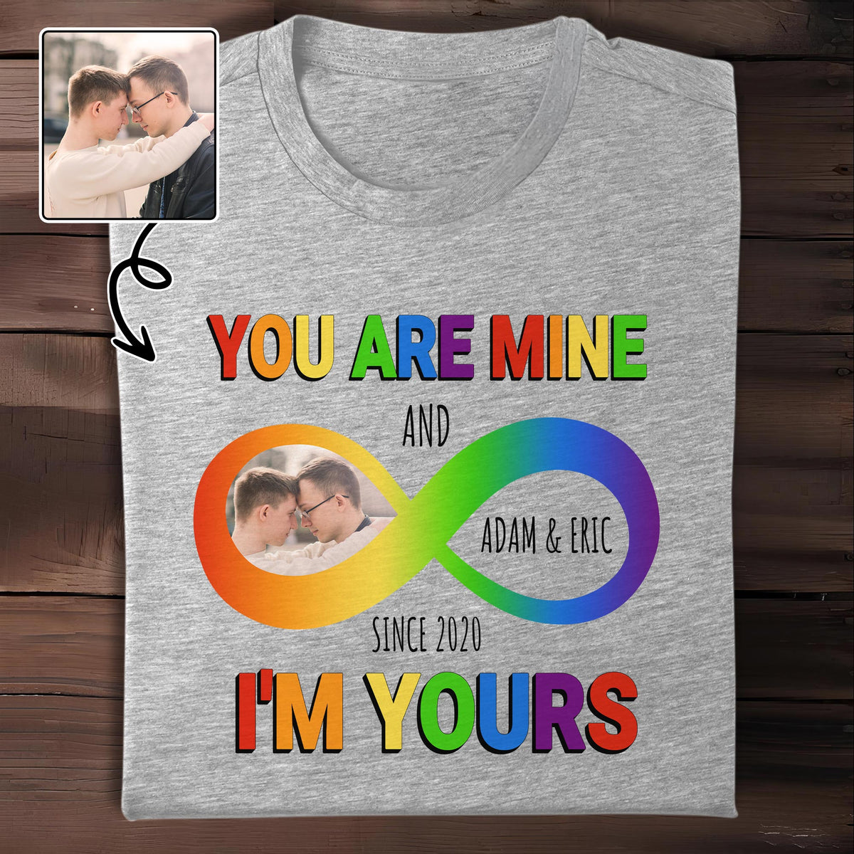 You Are Mine And I'm Yours Infinity Love Design - Personalized Custom Unisex T-shirt, Hoodie - FAM393_WBAS