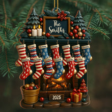 Holiday Gatherings Customized Family Name Wood Ornament - Personalized Custom Wood Ornament, Custom Shaped - FAM465_WDO