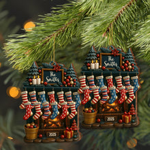 Holiday Gatherings Customized Family Name Wood Ornament - Personalized Custom Wood Ornament, Custom Shaped - FAM465_WDO