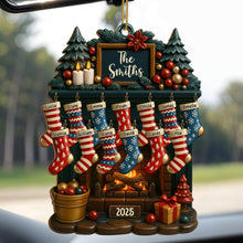 Holiday Gatherings Customized Family Name Wood Ornament - Personalized Custom Wood Ornament, Custom Shaped - FAM465_WDO