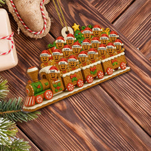 Christmas Express With Cheerful Gingerbread Passengers - Personalized Custom Wood Ornament, Custom Shaped - FAM490_WDO