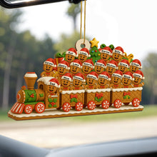 Christmas Express With Cheerful Gingerbread Passengers - Personalized Custom Wood Ornament, Custom Shaped - FAM490_WDO