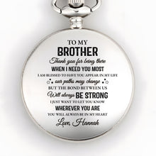 To My Brother, Thank You For Being There - Personalized Silver Plated Pocket Watch - FAM598_SWATCH