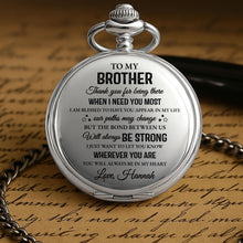 To My Brother, Thank You For Being There - Personalized Silver Plated Pocket Watch - FAM598_SWATCH