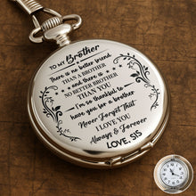 To My Brother, There Is No Better Friend, Stars And Floral Patterns - Personalized Silver Plated Pocket Watch - FAM608_SWATCH