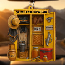 Golden Harvest Apiary With Bee And Equipment - Personalized Custom Wood Ornament, Car Hanging Ornament - FARM014_WCA