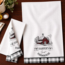 Sweet Farmhouse Custom Name Barn And Rooster Design - Personalized Kitchen Towel - FARM082_TOWL
