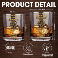 Retired Firefighter Courage Fire Honor Rescue Badge - Personalized Custom Whiskey Glass - FIF046_RWG
