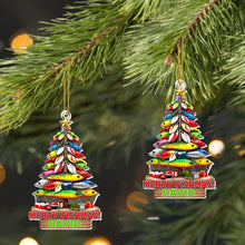 Merry Fishmas Christmas Tree Made Of Fishing Lures And Gear - Personalized Custom Acrylic Ornament, Christmas Gift - FISH063_ACO