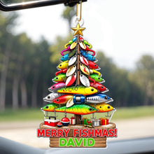 Merry Fishmas Christmas Tree Made Of Fishing Lures And Gear - Personalized Custom Acrylic Ornament, Christmas Gift - FISH063_ACO