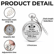 Thank You For Having The Heart Of A Servant Leader, Book And Cross - Personalized Silver Plated Pocket Watch - FTH040_SWATCH