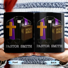 Pastor, Cross, Glasses and Holy Bible - Personalized Custom Coffee Mug - FTH054_MG