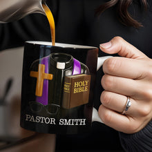 Pastor, Cross, Glasses and Holy Bible - Personalized Custom Coffee Mug - FTH054_MG
