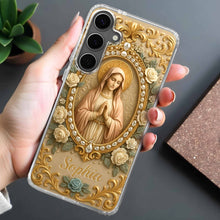 Celebrate Faith and Grace, Beautiful Rose and Virgin Mary Design - Personalized Clear Phone Case - FTH095_PHC