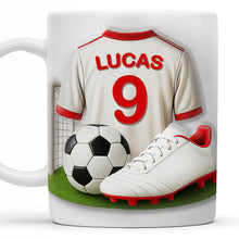 Celebrate Your Passion For Soccer With This Vibrant Soccer Jersey, Soccer Ball, And Soccer Cleats - Personalized Custom Coffee Mug - FTN007_MG